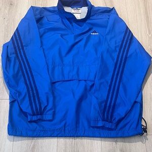 adidas vintage  Royal Blue and White Mesh Lined Jacket